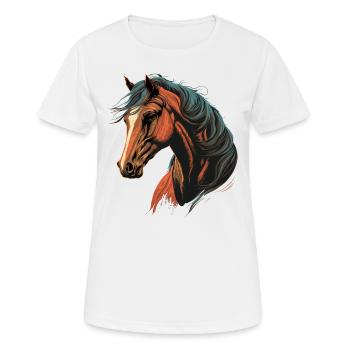 Tête de cheval de course - T-shirt respirant Femme - blanc - Devant - AI Model Female 172 dark (172cm)