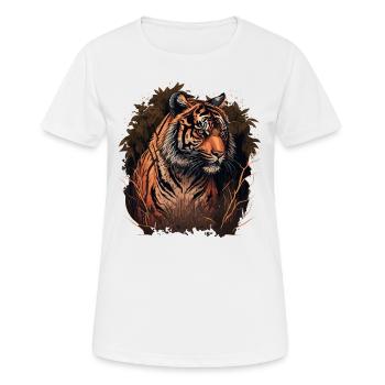 Tigre dans les bois - T-shirt respirant Femme - blanc - Devant - AI Model Female 172 dark (172cm)