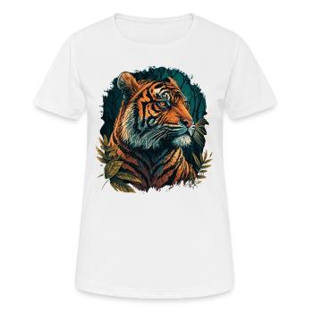 Tiger in Afrika - Frauen T-Shirt atmungsaktiv - Weiß - Vorne - AI Model Female 172 dark (172cm)