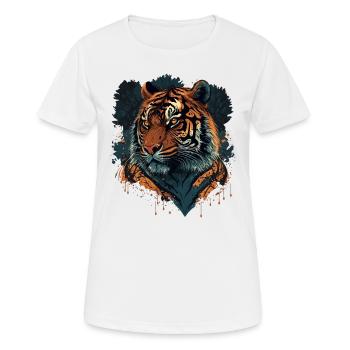 Flaches Tiger-Design - Frauen T-Shirt atmungsaktiv - Weiß - Vorne - AI Model Female 172 dark (172cm)