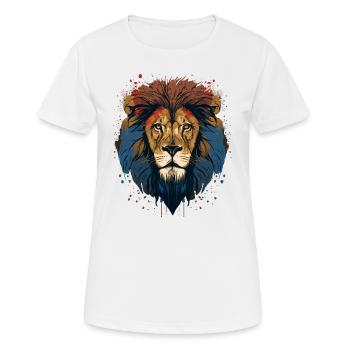 Tierliebhaber - Löwe - Frauen T-Shirt atmungsaktiv - Weiß - Vorne - AI Model Female 172 dark (172cm)