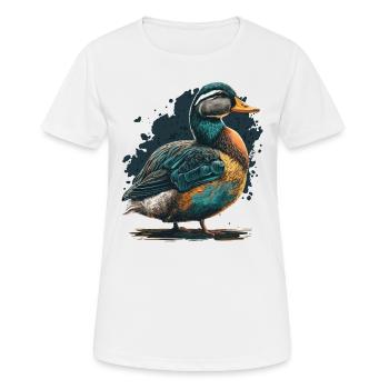 Illustration de canard - T-shirt respirant Femme - blanc - Devant - AI Model Female 172 dark (172cm)
