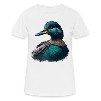 Recherche de canard - T-shirt respirant Femme - blanc - Devant - AI Model Female 172 dark (172cm)