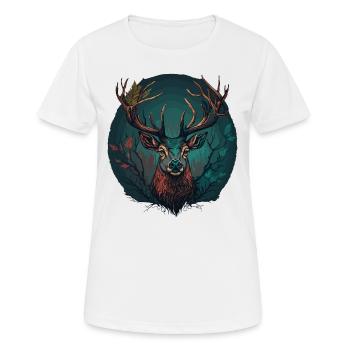 Deer Head - Women's Breathable T-Shirt - white - Front - AI Model Female 172 dark (172cm)