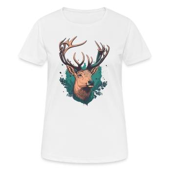 Hirschjagd Liebhaber - Frauen T-Shirt atmungsaktiv - Weiß - Vorne - AI Model Female 172 dark (172cm)