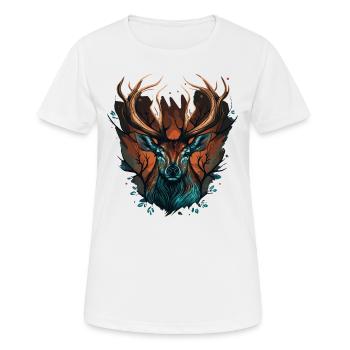 Hirschjagd - Frauen T-Shirt atmungsaktiv - Weiß - Vorne - AI Model Female 172 dark (172cm)