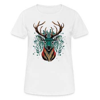 Amoureux du cerf - T-shirt respirant Femme - blanc - Devant - AI Model Female 172 dark (172cm)