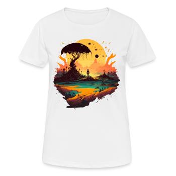 Fremde Gesellschaft - Frauen T-Shirt atmungsaktiv - Weiß - Vorne - AI Model Female 172 dark (172cm)