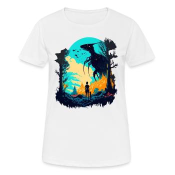 Rebellischer Alien - Frauen T-Shirt atmungsaktiv - Weiß - Vorne - AI Model Female 172 dark (172cm)