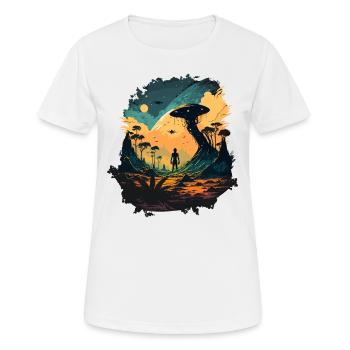 outer space - Women's Breathable T-Shirt - white - Front - AI Model Female 172 dark (172cm)