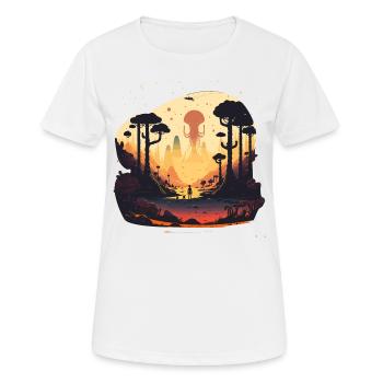 outer space - Women's Breathable T-Shirt - white - Front - AI Model Female 172 dark (172cm)