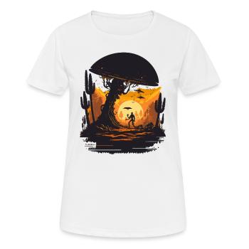 Nicht von dieser Welt - Frauen T-Shirt atmungsaktiv - Weiß - Vorne - AI Model Female 172 dark (172cm)