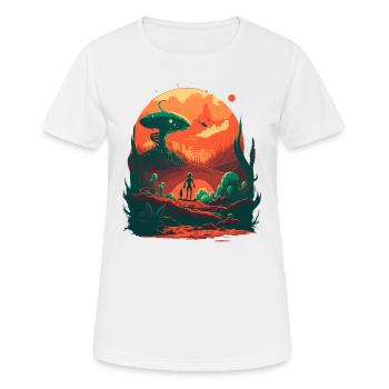 weird alien - Women's Breathable T-Shirt - white - Front - AI Model Female 172 dark (172cm)