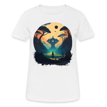 green alien space - Women's Breathable T-Shirt - white - Front - AI Model Female 172 dark (172cm)