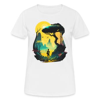 Trippy - Frauen T-Shirt atmungsaktiv - Weiß - Vorne - AI Model Female 172 dark (172cm)