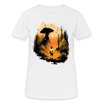 Nicht von dieser Welt - Frauen T-Shirt atmungsaktiv - Weiß - Vorne - AI Model Female 172 dark (172cm)