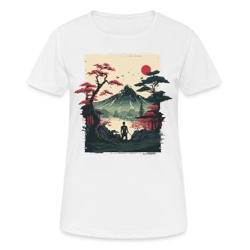 Japanische Kunst - Frauen T-Shirt atmungsaktiv - Weiß - Vorne - AI Model Female 172 dark (172cm)