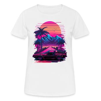 Vaperwave Mountain - Women's Breathable T-Shirt - white - Front - AI Model Female 172 dark (172cm)
