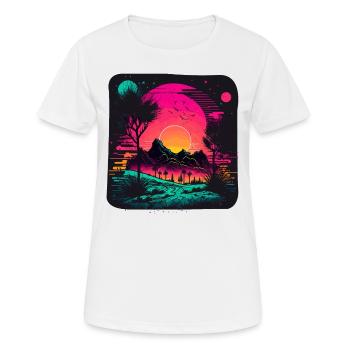 Gruselige Neonlandschaft - Frauen T-Shirt atmungsaktiv - Weiß - Vorne - AI Model Female 172 dark (172cm)