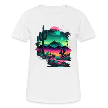 Futuristischer Berg - Frauen T-Shirt atmungsaktiv - Weiß - Vorne - AI Model Female 172 dark (172cm)