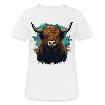 Vache Yak - T-shirt respirant Femme - blanc - Devant - AI Model Female 172 dark (172cm)