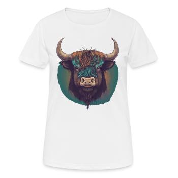 Tibetischer Yak - Frauen T-Shirt atmungsaktiv - Weiß - Vorne - AI Model Female 172 dark (172cm)
