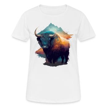 Galaxie Yak - Frauen T-Shirt atmungsaktiv - Weiß - Vorne - AI Model Female 172 dark (172cm)