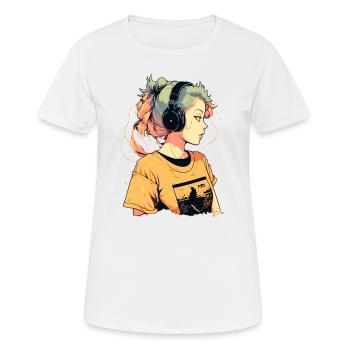 Chill Music Girl - T-shirt respirant Femme - blanc - Devant - AI Model Female 172 dark (172cm)