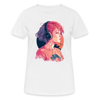Lofi Mélomane - T-shirt respirant Femme - blanc - Devant - AI Model Female 172 dark (172cm)
