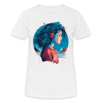 Vintage Lo-Fi Girl - T-shirt respirant Femme - blanc - Devant - AI Model Female 172 dark (172cm)