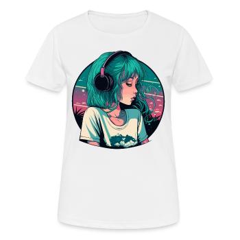 Mignonne Lo-Fi Fille - T-shirt respirant Femme - blanc - Devant - AI Model Female 172 dark (172cm)