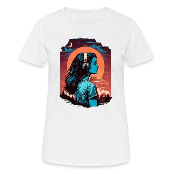 Lofi Mélomane - T-shirt respirant Femme - blanc - Devant - AI Model Female 172 dark (172cm)