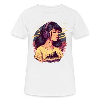 Tokyo Girl écoute Chill Beats - T-shirt respirant Femme - blanc - Devant - AI Model Female 172 dark (172cm)