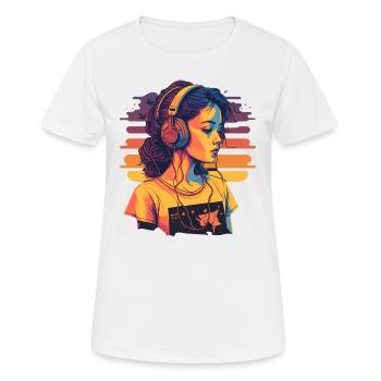 Les filles aiment la musique - T-shirt respirant Femme - blanc - Devant - AI Model Female 172 dark (172cm)