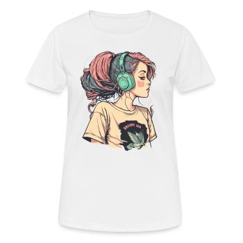 Lofi Beats - T-shirt respirant Femme - blanc - Devant - AI Model Female 172 dark (172cm)