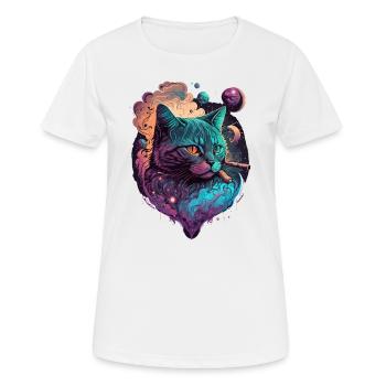 Chat sympa - T-shirt respirant Femme - blanc - Devant - AI Model Female 172 dark (172cm)