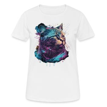 90s Cat - Women's Breathable T-Shirt - white - Front - AI Model Female 172 dark (172cm)