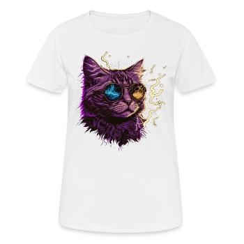 Illustration du chat tonnerre - T-shirt respirant Femme - blanc - Devant - AI Model Female 172 dark (172cm)