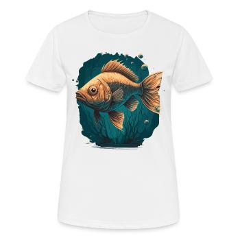 Illustration de poissons d’eau profonde - T-shirt respirant Femme - blanc - Devant - AI Model Female 172 dark (172cm)