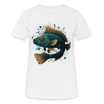 Amateur de poissons d’eau profonde - T-shirt respirant Femme - blanc - Devant - AI Model Female 172 dark (172cm)