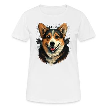 Formal Post Corgi - Women's Breathable T-Shirt - white - Front - AI Model Female 172 dark (172cm)