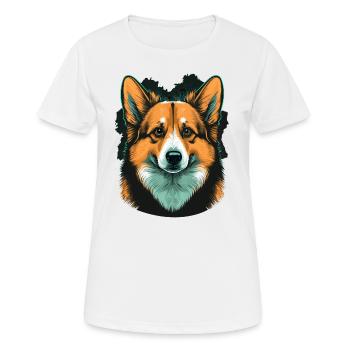 Shocked Corgi - Women's Breathable T-Shirt - white - Front - AI Model Female 172 dark (172cm)