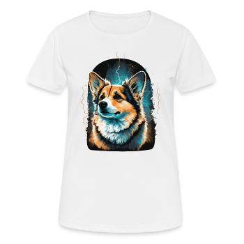 Glowing Corgi - Women's Breathable T-Shirt - white - Front - AI Model Female 172 dark (172cm)