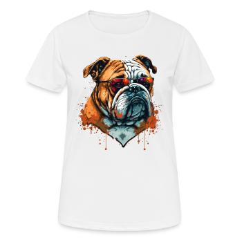 Robust aussehende Bulldogge - Frauen T-Shirt atmungsaktiv - Weiß - Vorne - AI Model Female 172 dark (172cm)