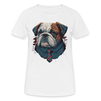 Bulldog Dressed up - Women's Breathable T-Shirt - white - Front - AI Model Female 172 dark (172cm)