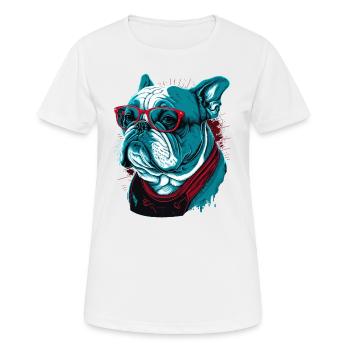 Clevere Bulldogge - Frauen T-Shirt atmungsaktiv - Weiß - Vorne - AI Model Female 172 dark (172cm)