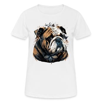 Ruhige Blicke Bulldogge - Frauen T-Shirt atmungsaktiv - Weiß - Vorne - AI Model Female 172 dark (172cm)