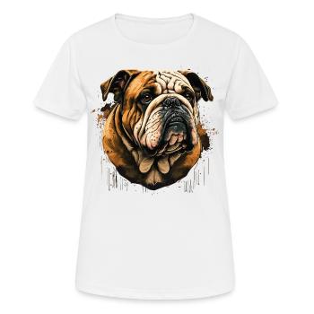 Bulldoggengesicht - Frauen T-Shirt atmungsaktiv - Weiß - Vorne - AI Model Female 172 dark (172cm)