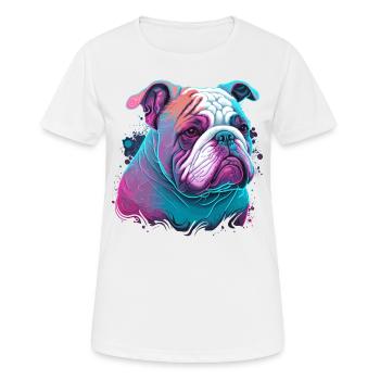 Bouledogue au visage innocent - T-shirt respirant Femme - blanc - Devant - AI Model Female 172 dark (172cm)