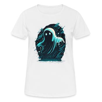 Gruseliger Geist - Frauen T-Shirt atmungsaktiv - Weiß - Vorne - AI Model Female 172 dark (172cm)